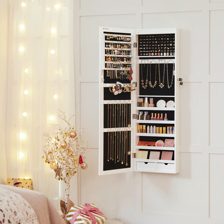 Over the door mirror deals jewelry organizer